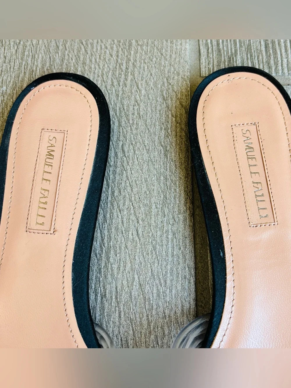 Samuele Failli Clear Plastic Black Slip On Flat Sandals size EU 38.5